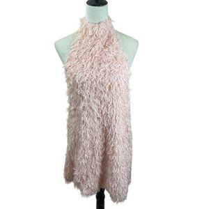 NWT Women's Zara FEATHERY KNIT HALTER DRESS   Size: Large
